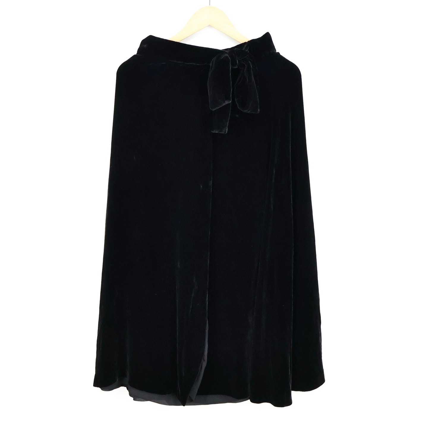 J.Crew Vintage Victorian Velvet Tie Neck Silk Blend Cape Shawl Black Size 10